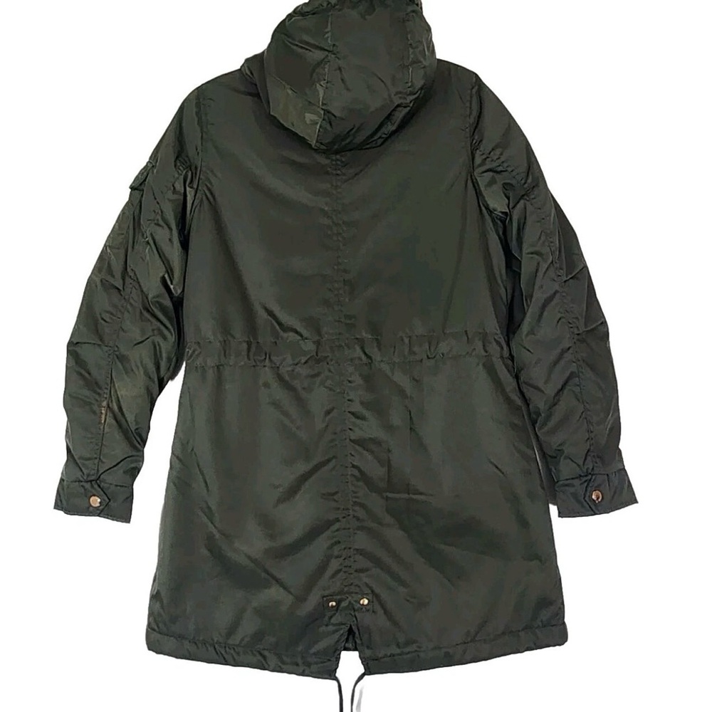 Olive Green Utility Jacket with Hood - Picture 3 of 6